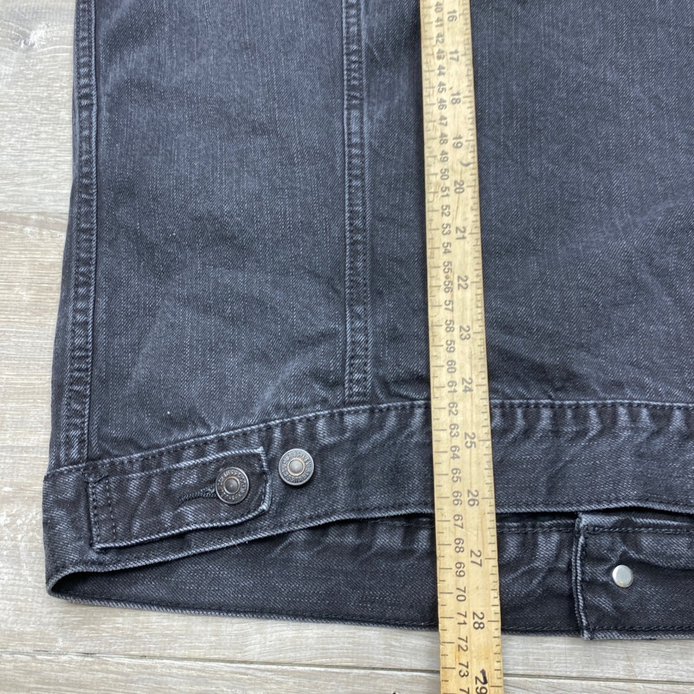 Levi's Trucker Jacket Mens XL‎ Black Denim Cotton Button Front Coat - Picture 7 of 7